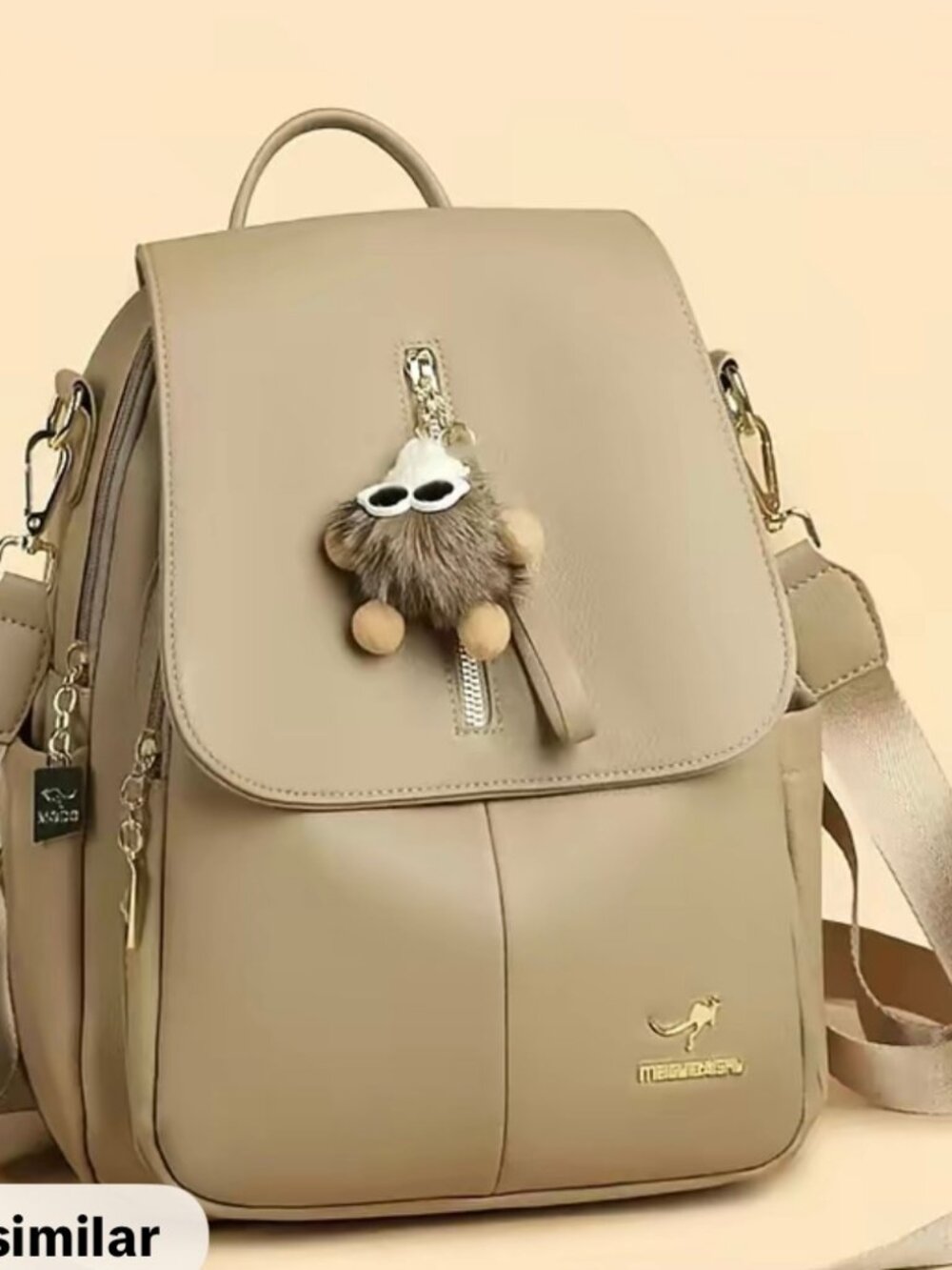 NEW Kangaroo convertible Khaki multiple pocket design backpack